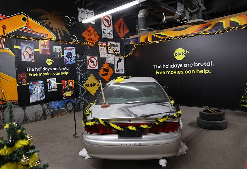 Pluto TV “The Holidays Are Brutal” Rage Room