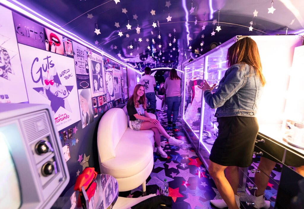 olivia rodrigo school bus guts experiential marketing tour_interior